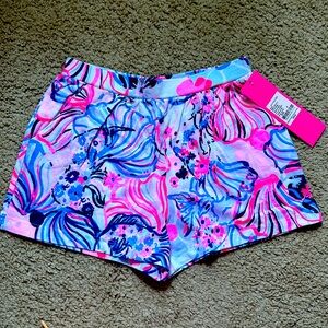Lilly Pulitzer Kids Floral Shorts - Pink and Blue
